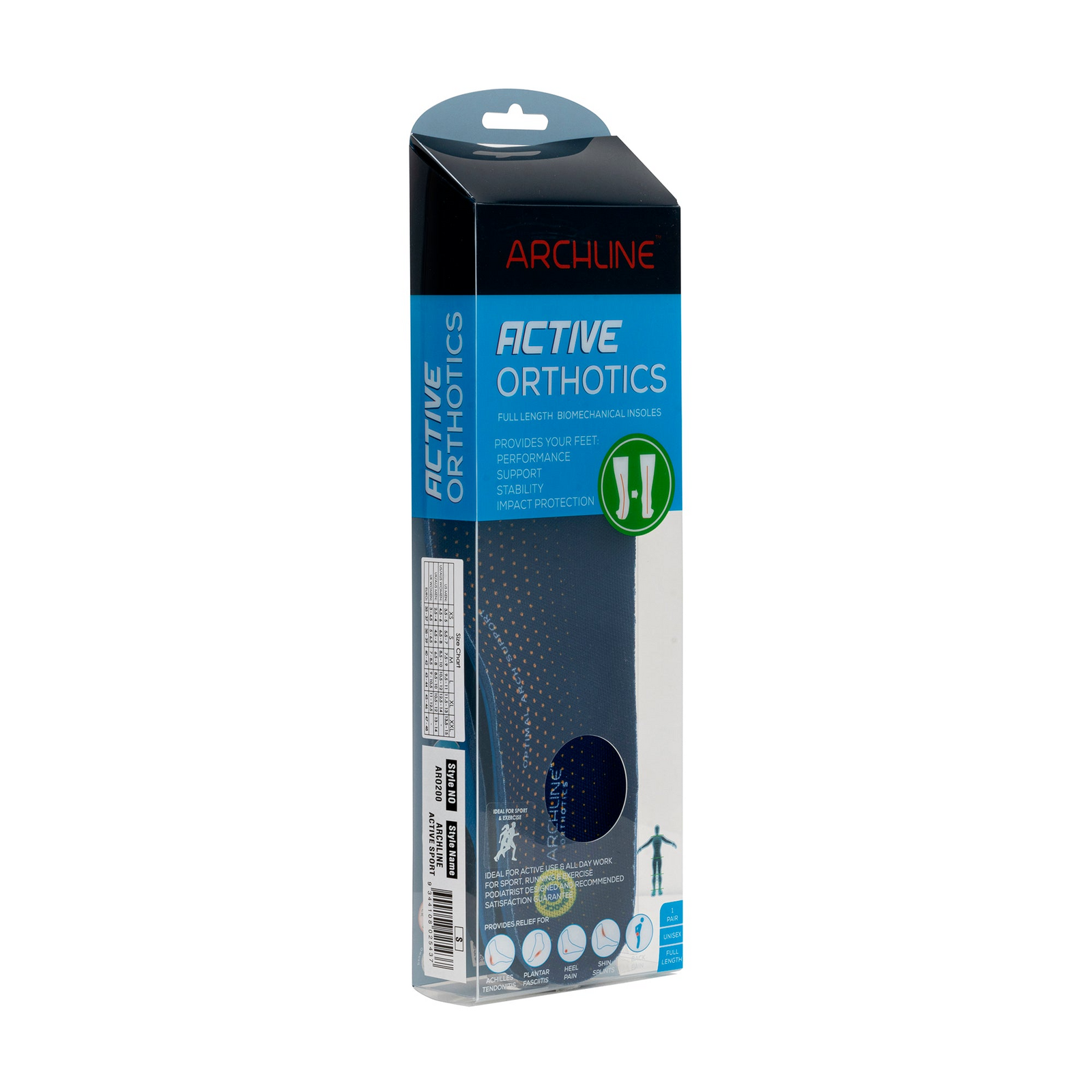 Archline Active Orthotics Full Length Arch Support Relief Insoles - For Hiking & Outdoors - XS (EU 35-37) 9