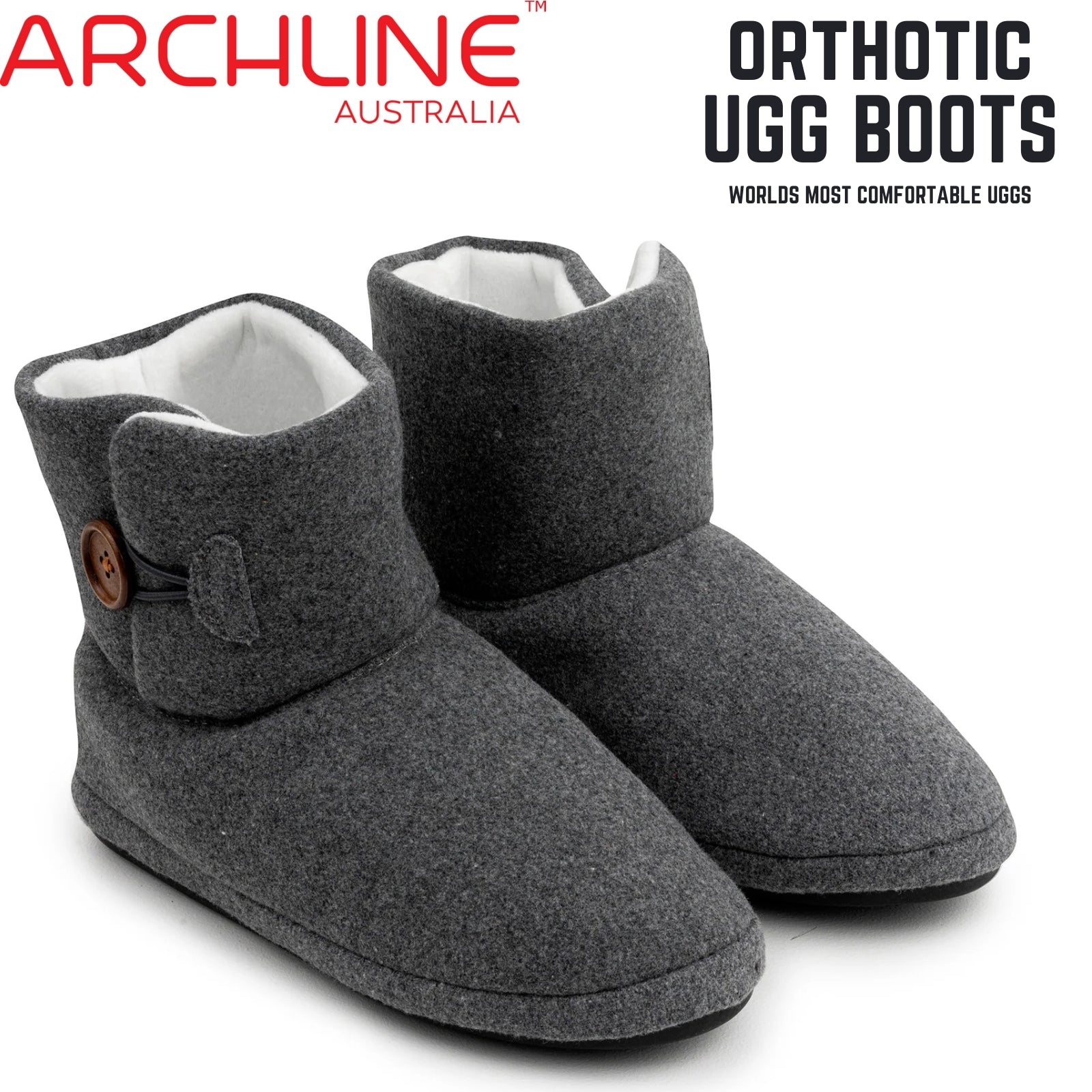 Archline Orthotic UGG Boots Slippers Arch Support Warm Orthopedic Shoes - Grey - EUR 39 (Women's US 8/Men's US 6)