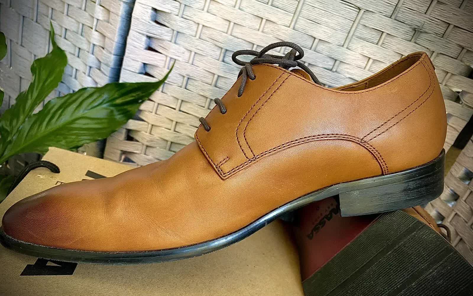 Massa Ascoli Leather Derby Dress Lace Up Shoes Wedding Business Formal in Tan - UK 9 7