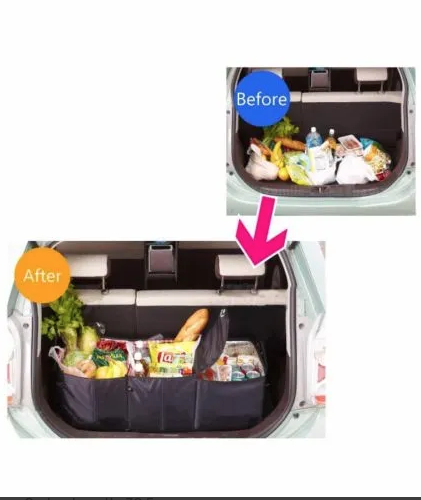 Deluxe Collapsible Car Boot Organiser with Cooler Bag Trunk Storage Bag Folding 7