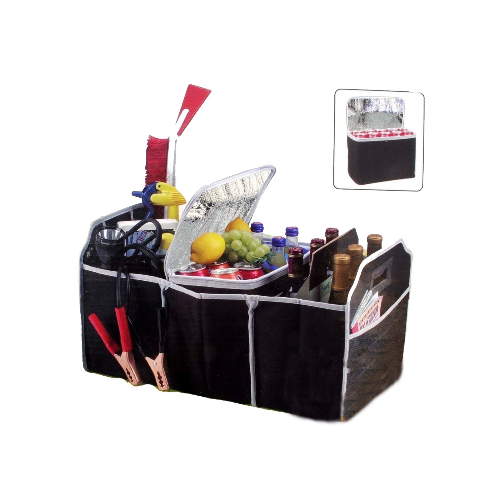 Deluxe Collapsible Car Boot Organiser with Cooler Bag Trunk Storage Bag Folding 8
