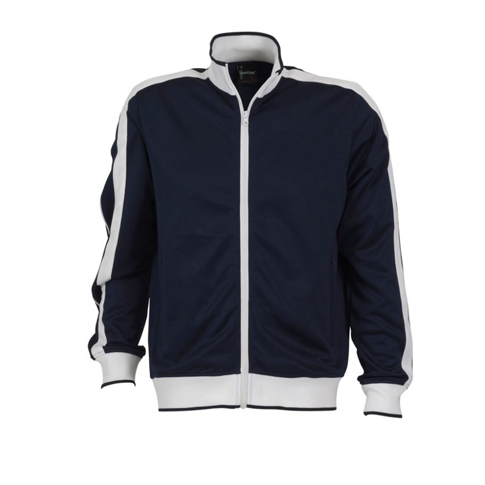 Identitee Mens Varsity Track Top Jacket Tracksuit Warm Winter Jumper Long Sleeve - Navy/White - XL 5