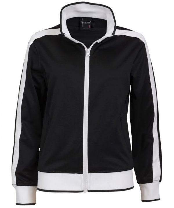 Identitee Ladies Track Top Jacket Tracksuit Warm Winter Full Zip Varsity Jumper - Black/White - XL (18-20) 3
