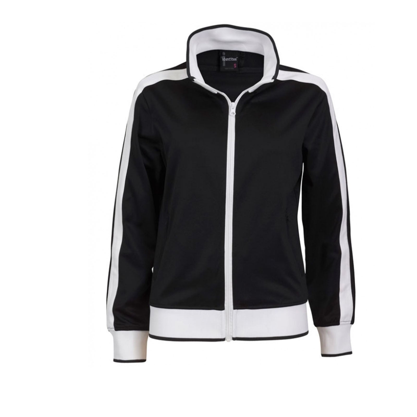Identitee Ladies Track Top Jacket Tracksuit Warm Winter Full Zip Varsity Jumper - Navy/White - XL (18-20) 6