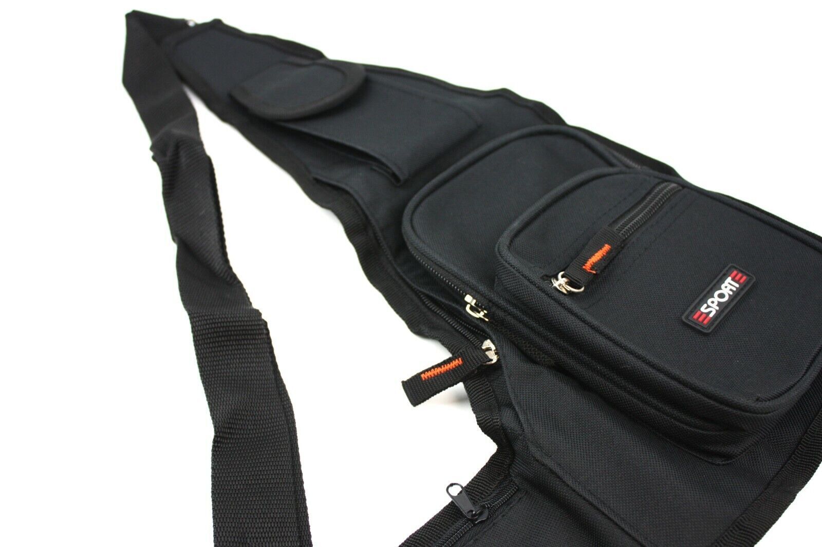 Black Crossbody Bag Sling Shoulder Bag Chest Travel Sport Backpack Pack 3
