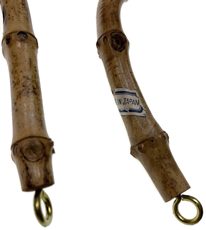 1 Pair 100% Replacement Bamboo Handles Straps Handbag Handle MADE IN JAPAN Wooden 6