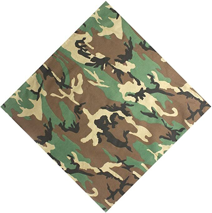 BANDANA 100% COTTON Head Wrap Durag Bandanna Summer Biker Scarf Mask - Army Camouflage 3