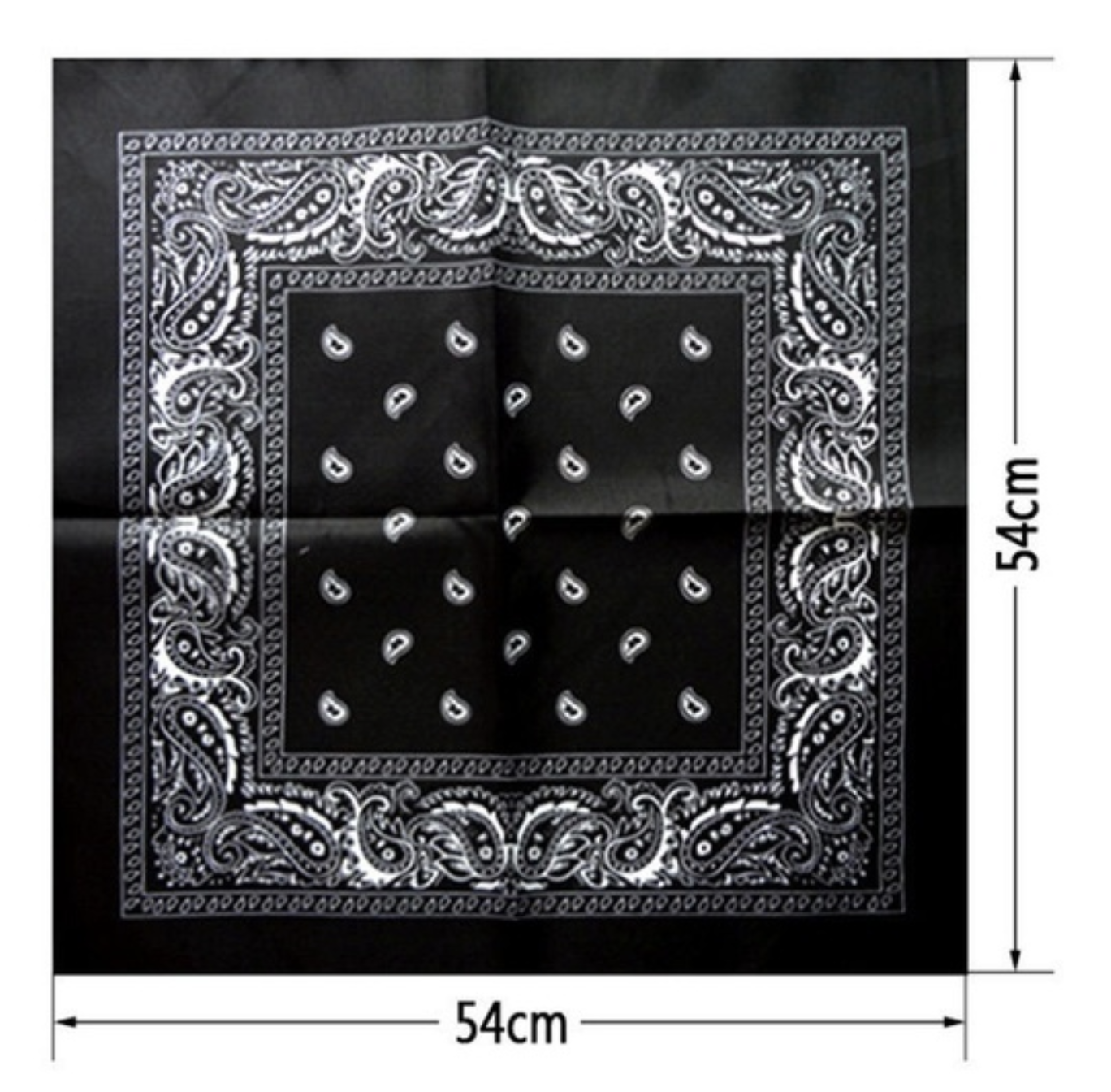 BANDANA Paisley 100% COTTON Head Wrap Durag Bandanna Summer Biker Scarf Mask - Black 3
