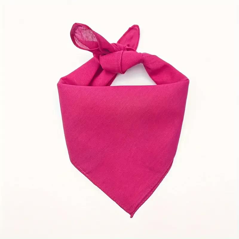 BANDANA Paisley 100% COTTON Head Wrap Durag Bandanna Summer Biker Scarf Mask - Hot Pink (Plain)