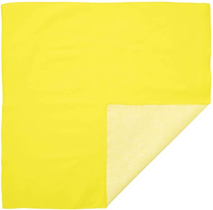 Plain Bandana 100% COTTON Head Wrap Durag Bandanna Summer Biker Scarf Mask - Yellow 3