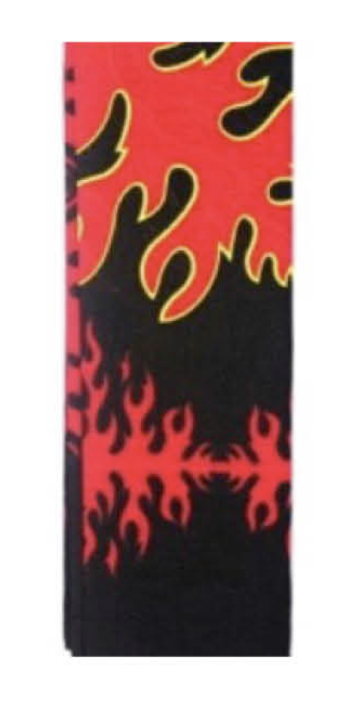 BANDANA Paisley 100% COTTON Head Wrap Durag Bandanna Summer Mask in Red Fire on Black