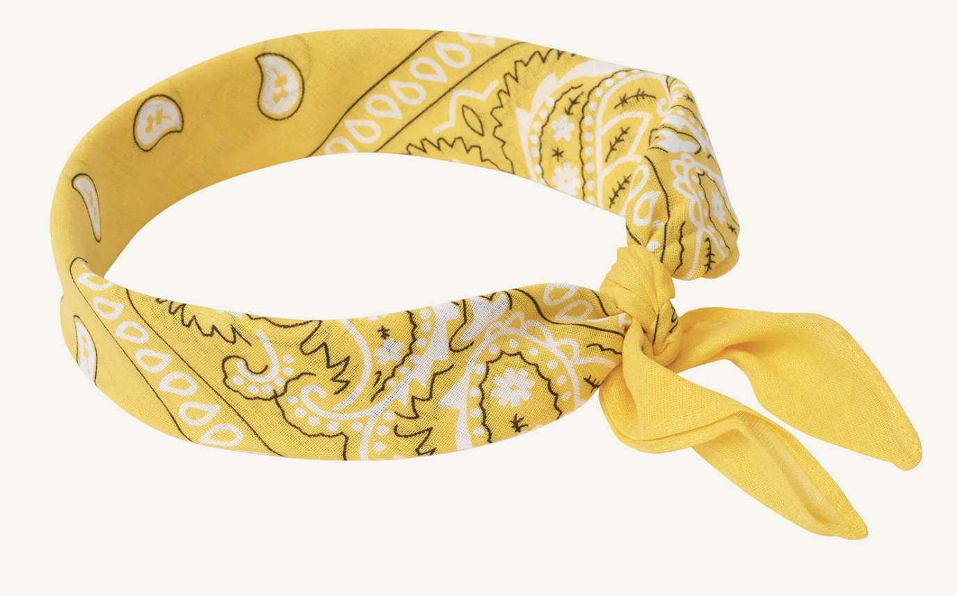 BANDANA Paisley 100% COTTON Head Wrap Durag Bandanna Summer Biker Scarf Mask - Yellow 3