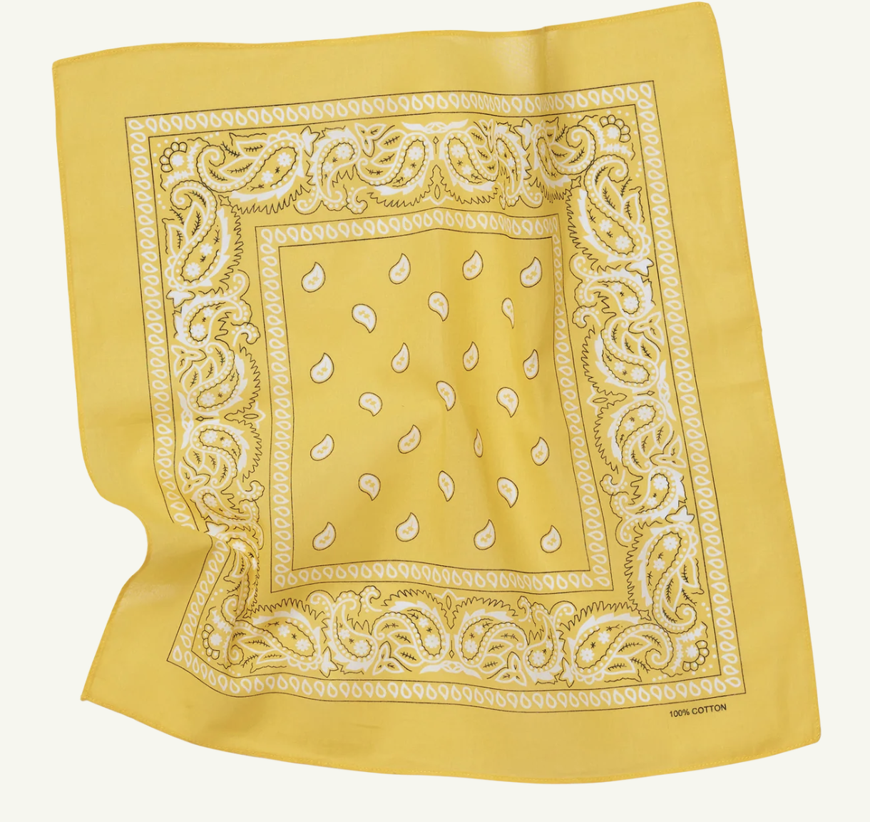 BANDANA Paisley 100% COTTON Head Wrap Durag Bandanna Summer Biker Scarf Mask - Yellow 4