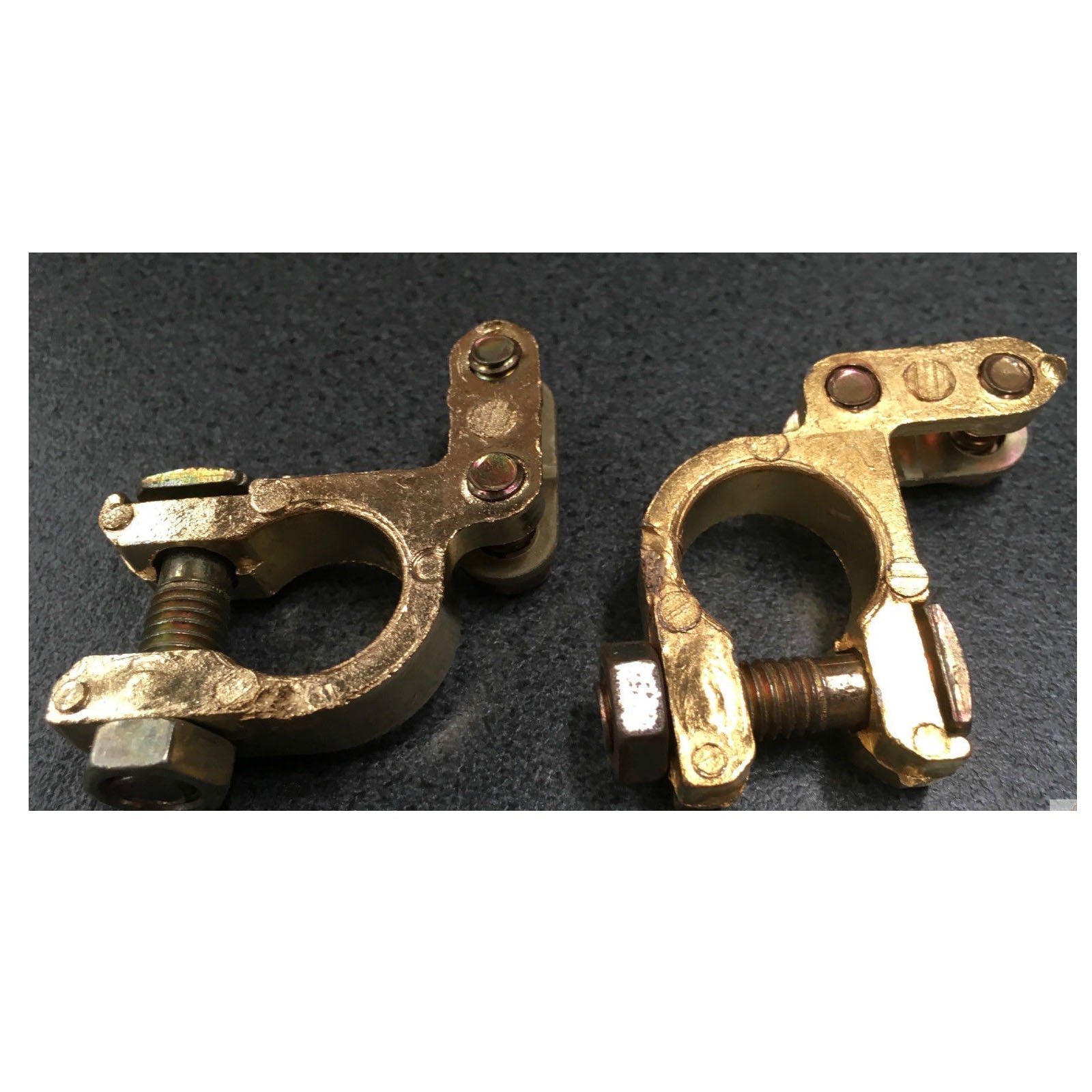 2pcs Battery Terminal Clamp Replacement Clips Brass Connector Auto Car Durable 3