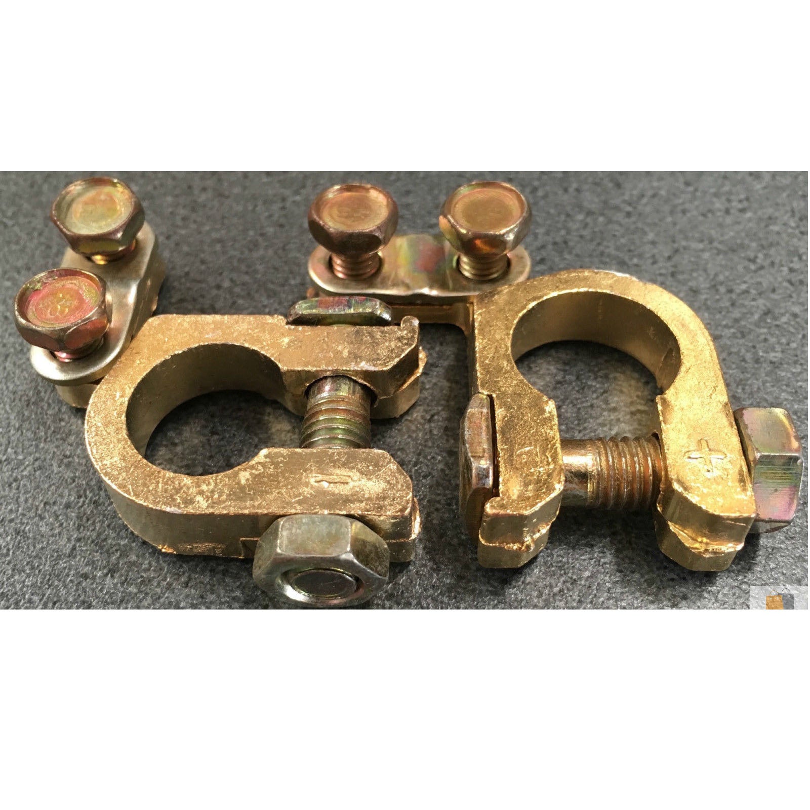 2pcs Battery Terminal Clamp Replacement Clips Brass Connector Auto Car Durable 4