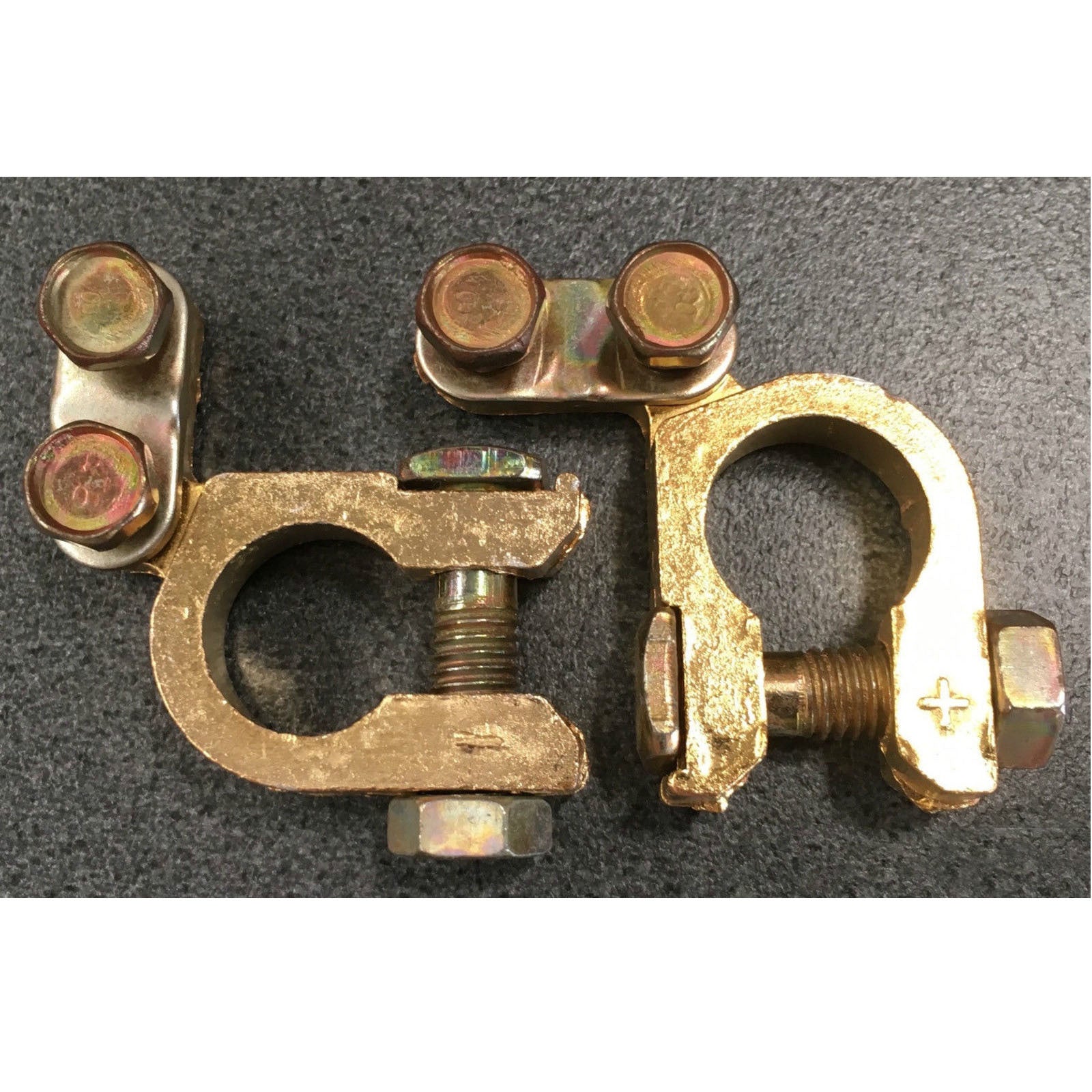 2pcs Battery Terminal Clamp Replacement Clips Brass Connector Auto Car Durable 5