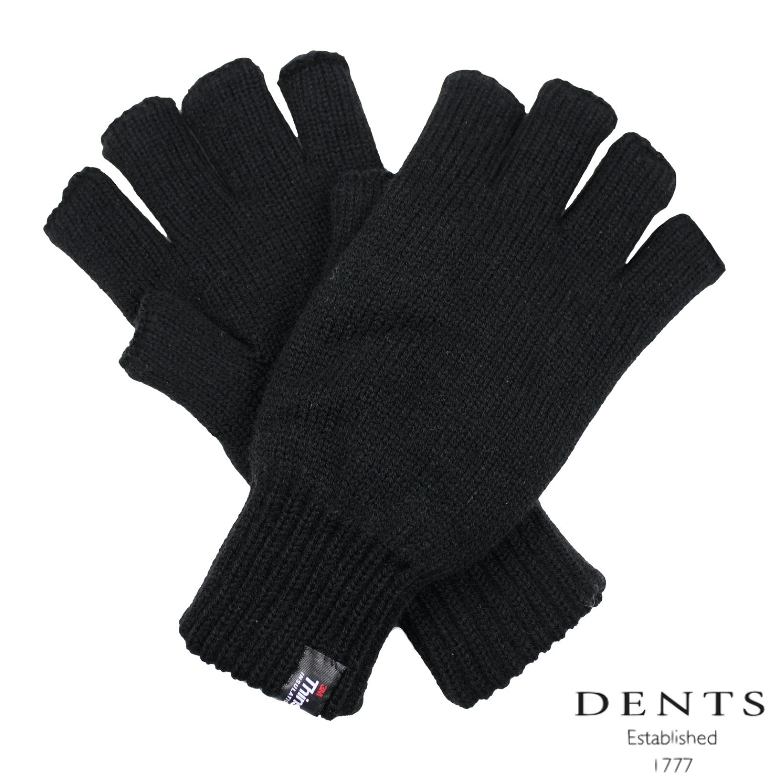 Dents 2pcs Set Mens 3M Thinsulate Pull-On Beanie + Knitted Fingerless Gloves 3