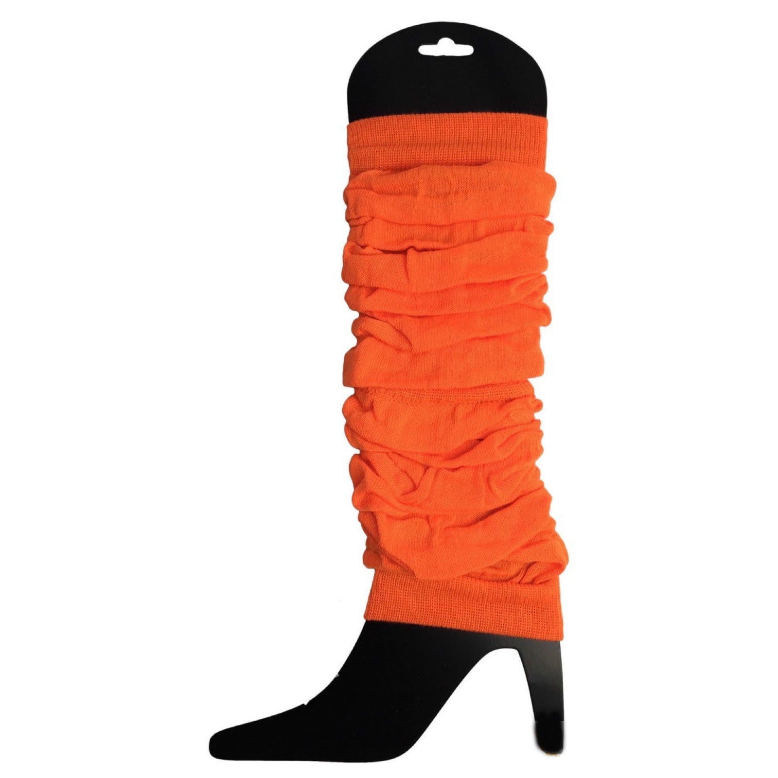 12 LEG WARMERS Knitted Womens Neon Party Knit Ankle Fluro Dance Costume 80s BULK - Fluro Orange 3