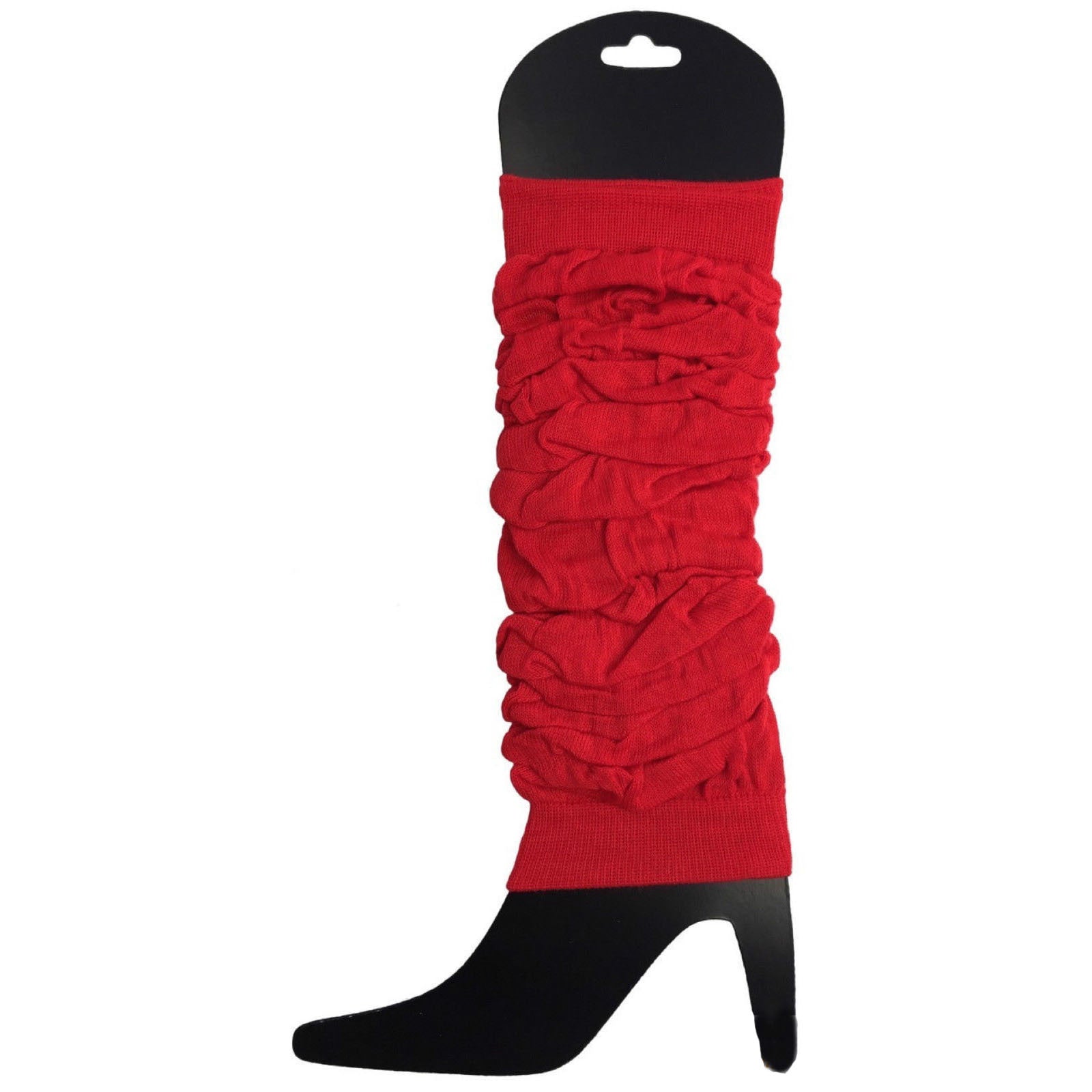 12 LEG WARMERS Knitted Womens Neon Party Knit Ankle Fluro Dance Costume 80s BULK - Red 3