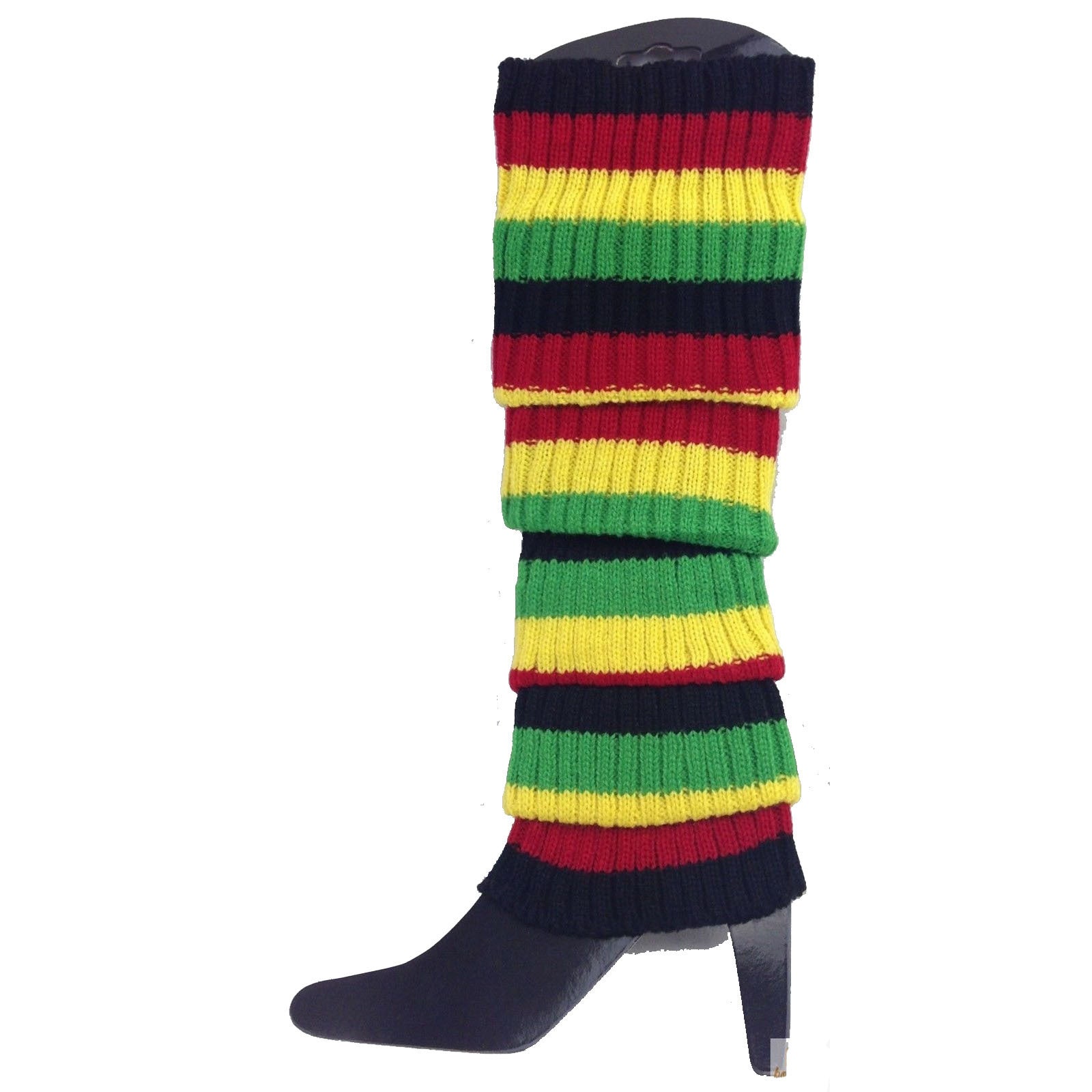 24x Womens Leg Warmers Disco Winter Knit Dance Party Crochet Legging Socks Costume - Indigenous Colours 3