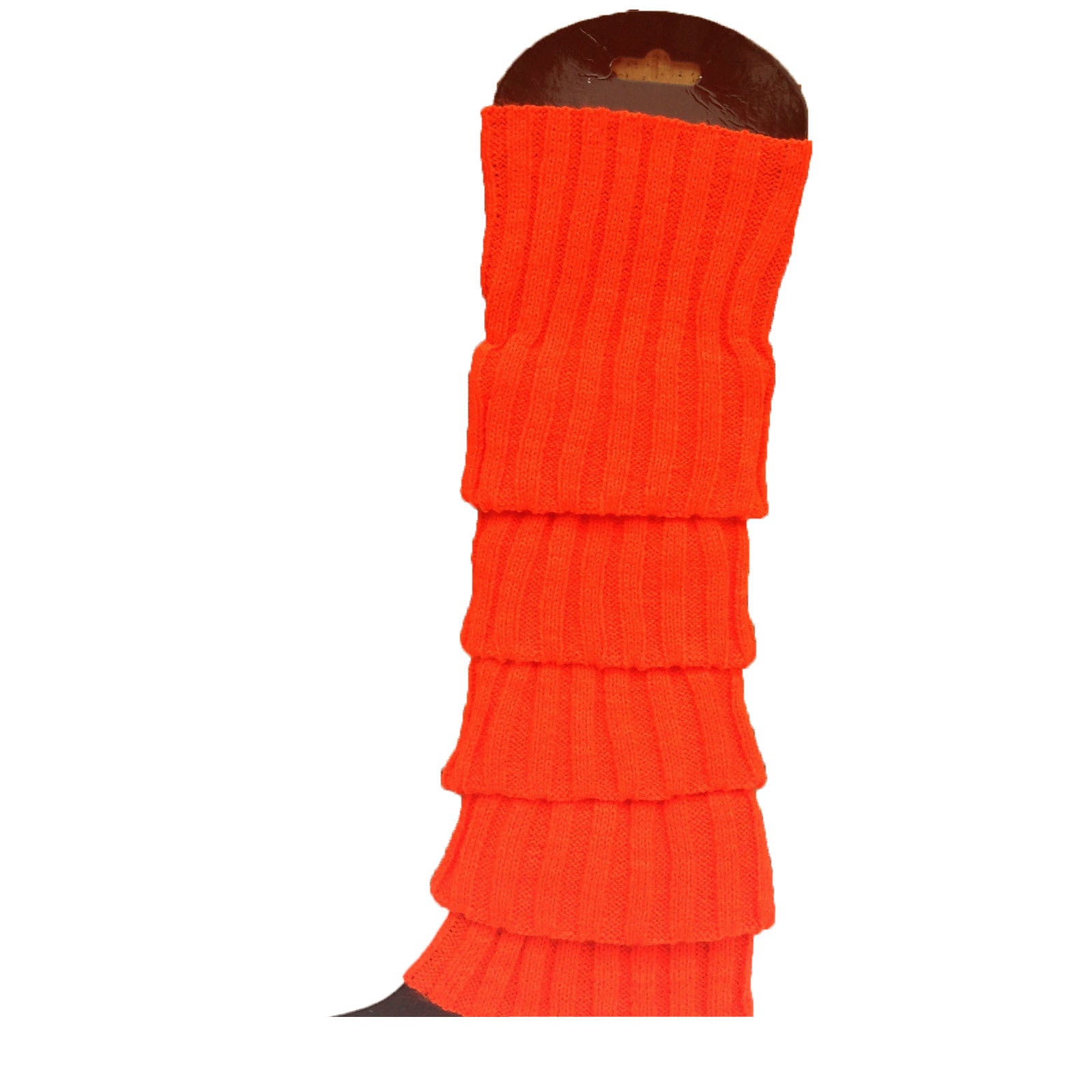24x Womens Leg Warmers Disco Winter Knit Dance Party Crochet Legging Socks Costume - Orange 3