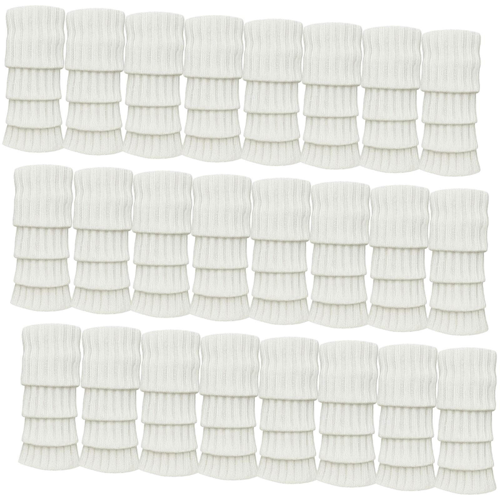 24x Womens Leg Warmers Disco Winter Knit Dance Party Crochet Legging Socks Costume - White 4