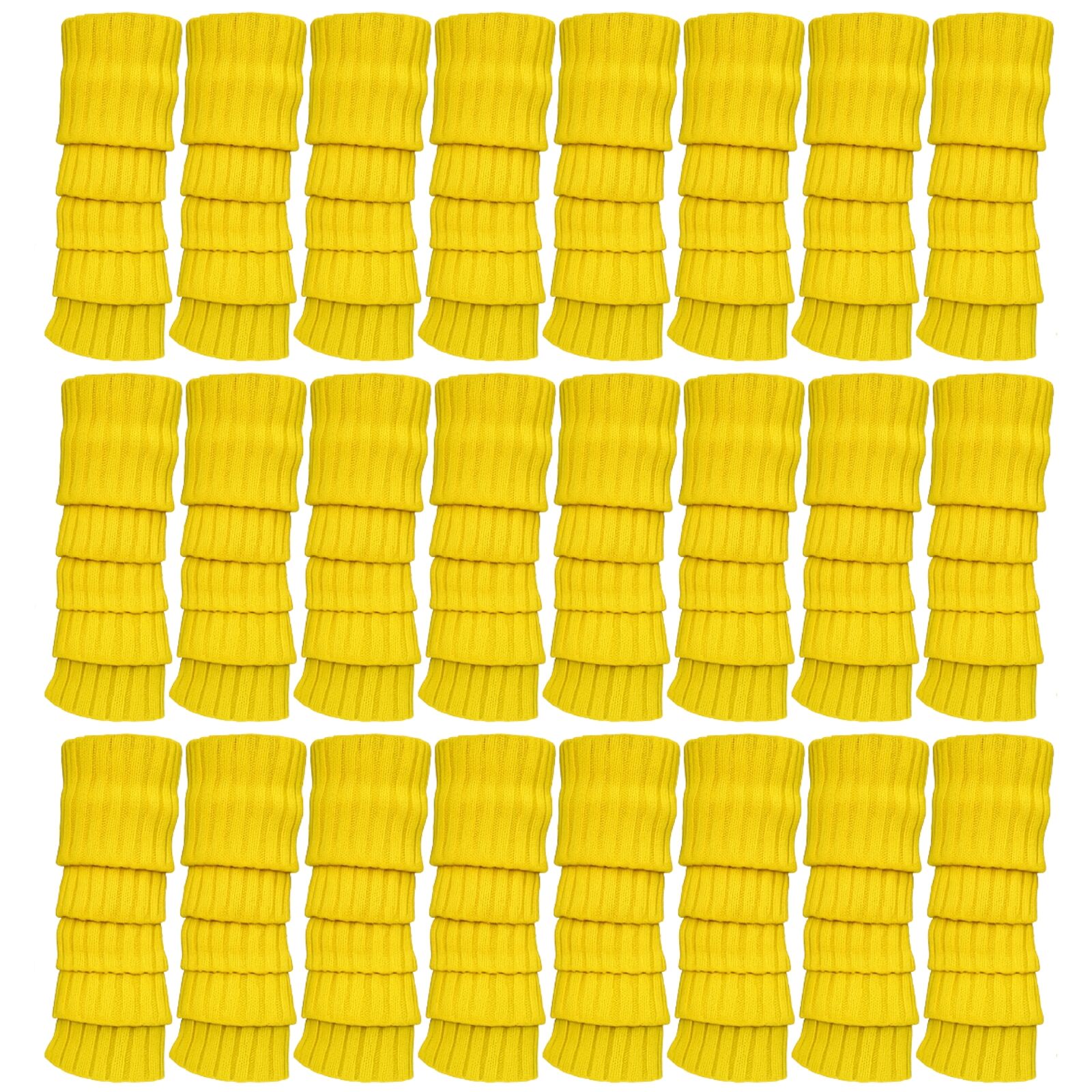 24x Womens Leg Warmers Disco Winter Knit Dance Party Crochet Legging Socks Costume - Yellow 4
