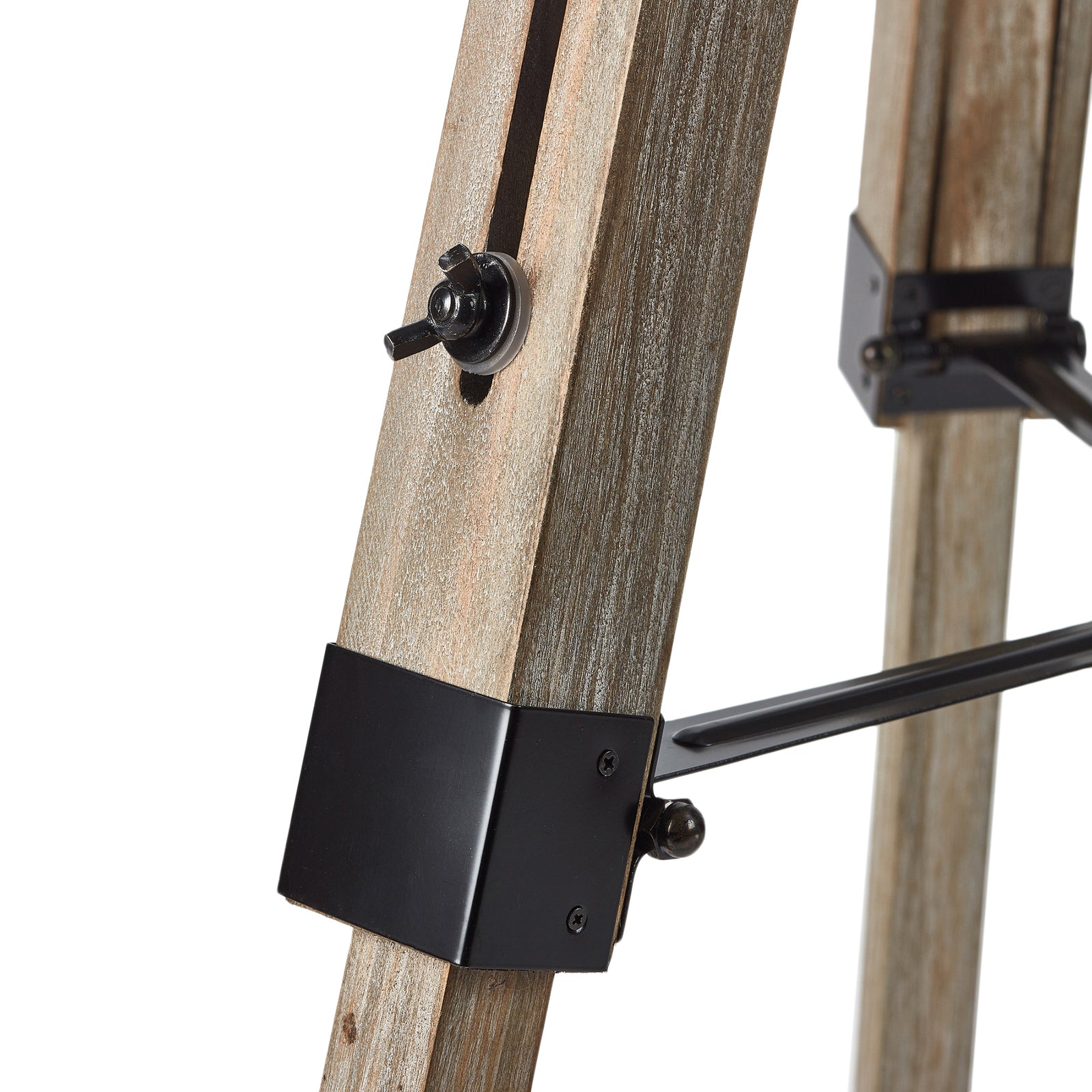 LARGE TRIPOD FLOOR LAMP Linen Shade Modern Light Retro Vintage Wooden 4