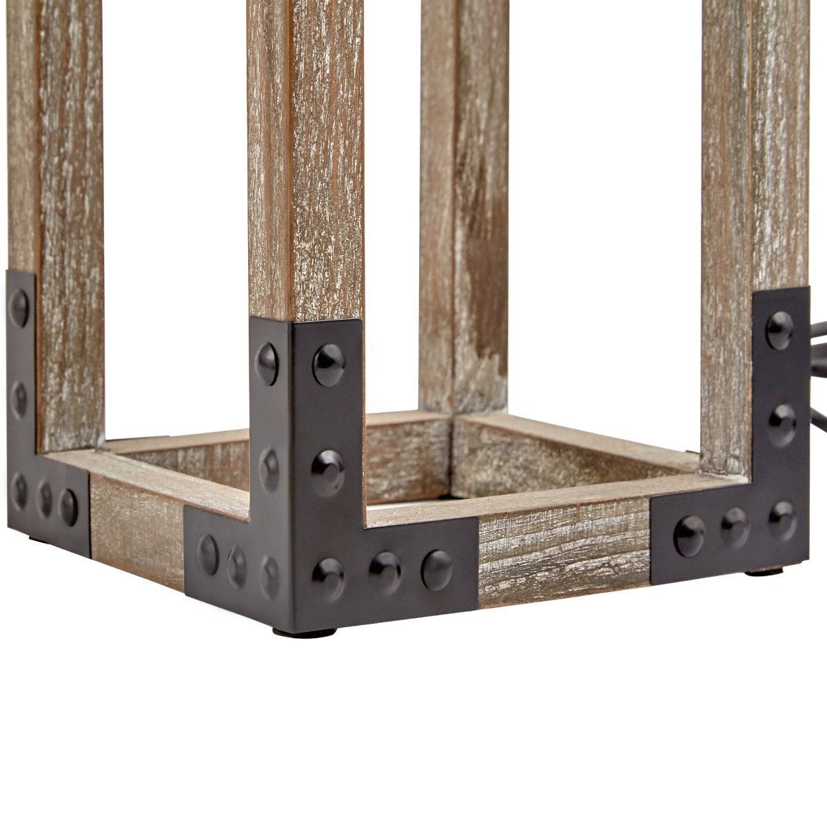 Designer Wooden TABLE LAMP Modern Rustic Geo Industrial Retro  Desk Light 5