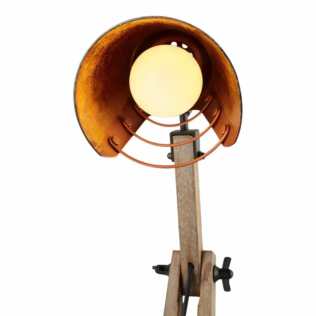 Scandi Modern Natural Wooden Table Lamp Rustic Retro Designer Vintage Light 3