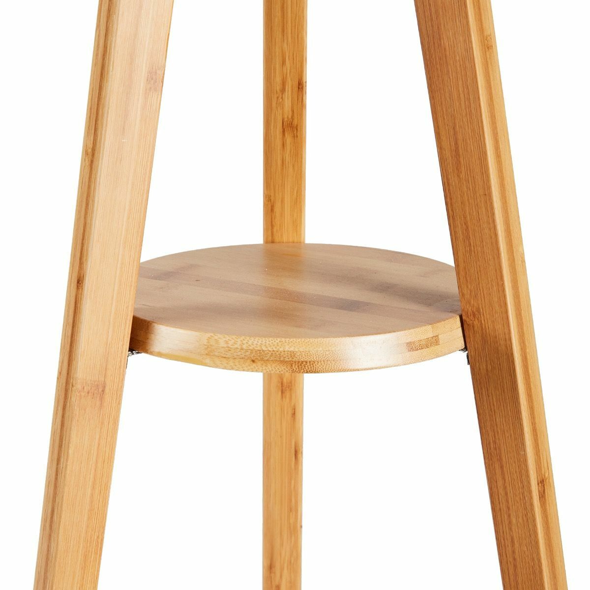 LARGE BAMBOO TRIPOD FLOOR LAMP Linen Shade Modern Light Vintage Wooden Scandi 5