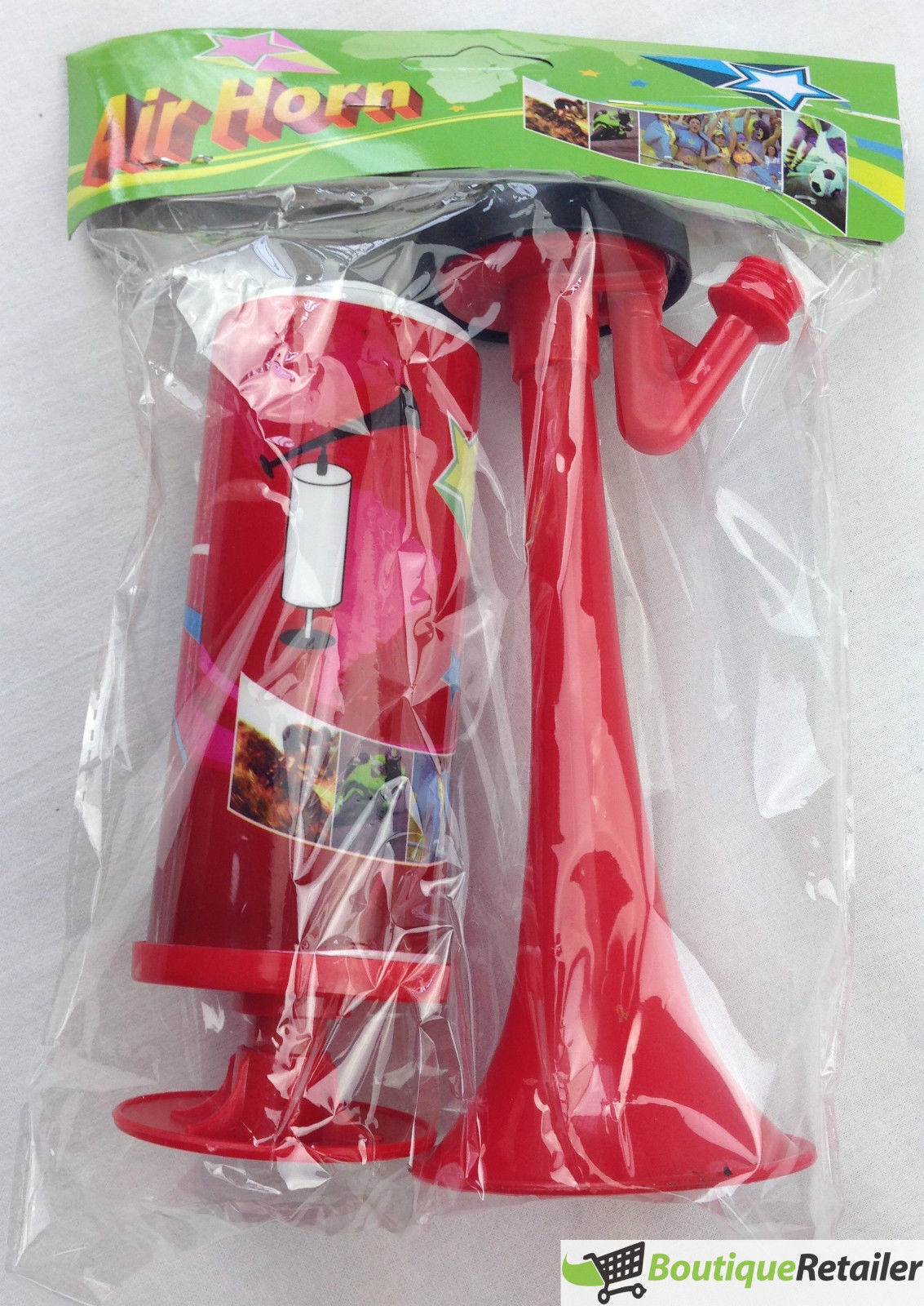 Air Horn Party Prop Hand Held Loud Pump Action Plastic Novelty Reusable Klaxon 6