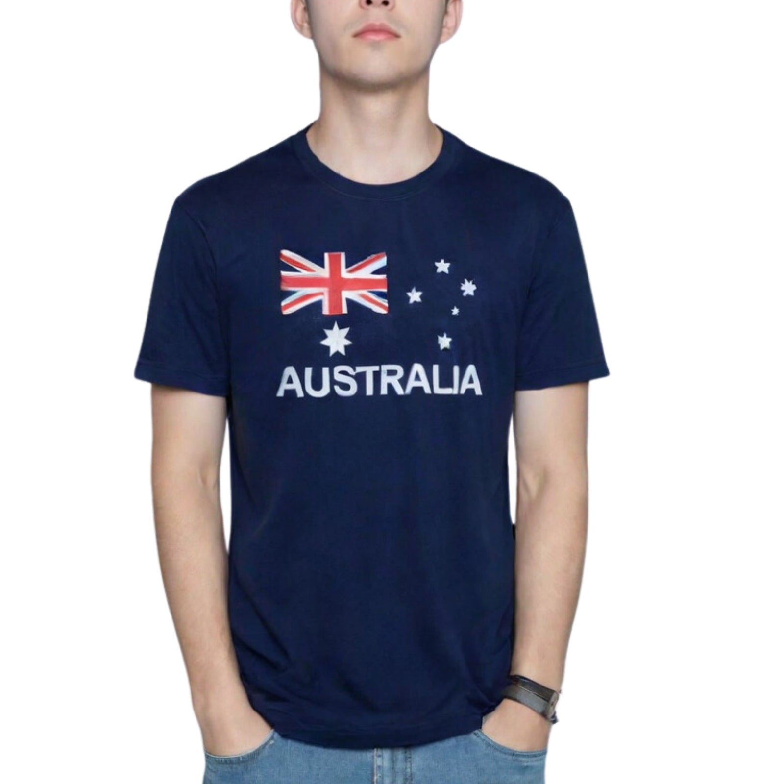 Adult AUSTRALIAN T Shirt Australia Day 100% COTTON Souvenir Tee Top Flag - Blue - XX-Large 4