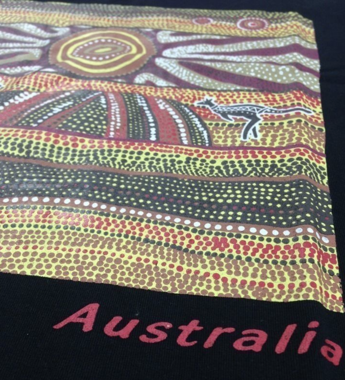 Mens Australia T Shirt Aboriginal Art 100% Cotton Souvenir Indigenous Tee - Black - XXL 5