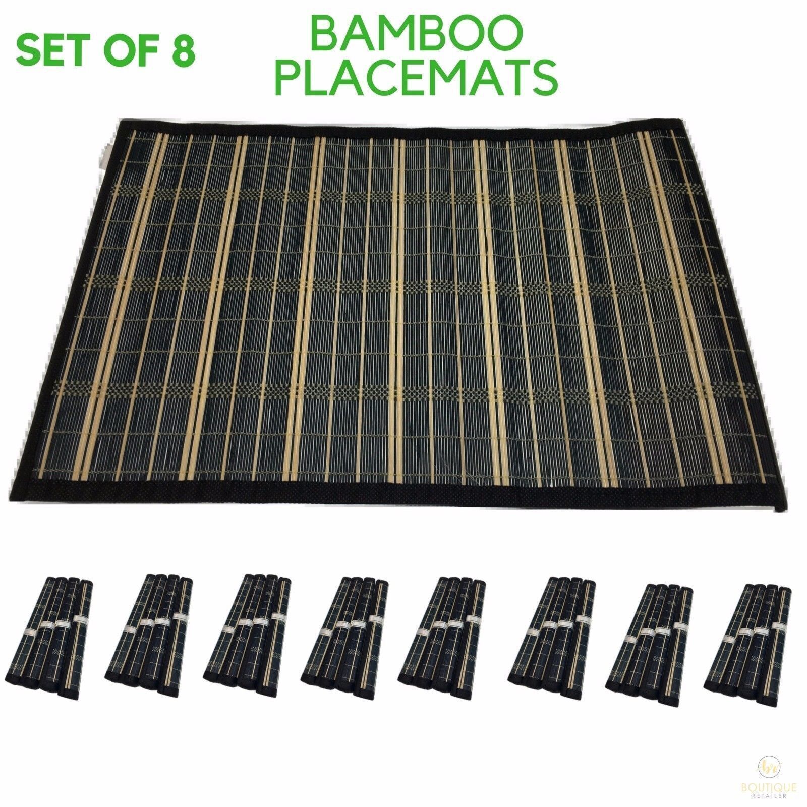 Set of 8 BAMBOO PLACEMATS Dinner Table Decor Party Natural Party 45x30cm BULK 7