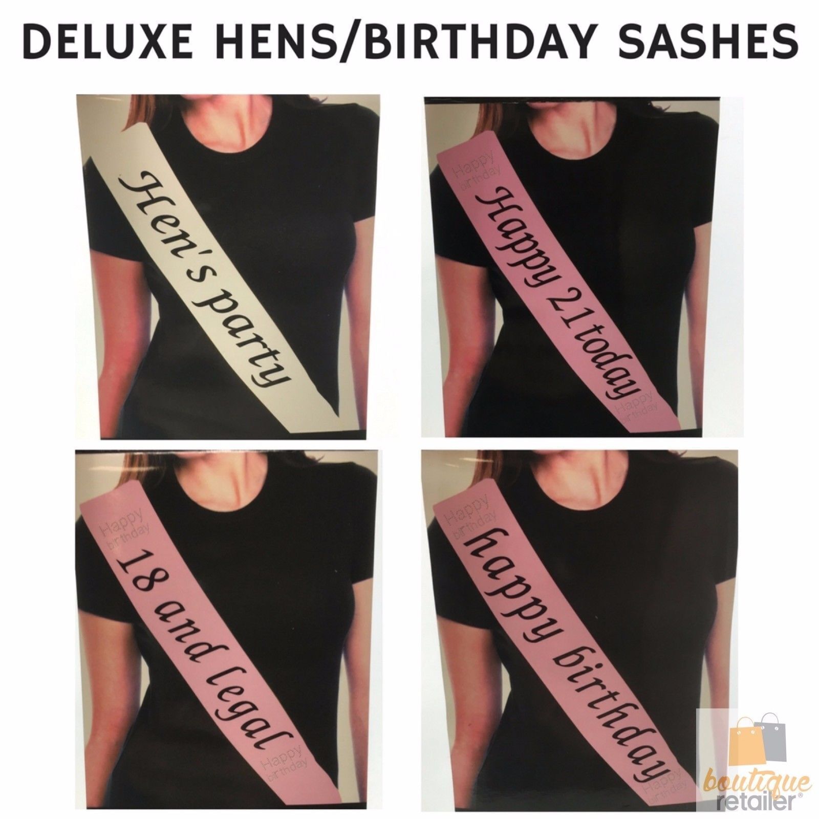 Hen's Night Bridal Sash Bride Happy Birthday 18th 21st Party Night Girls 4