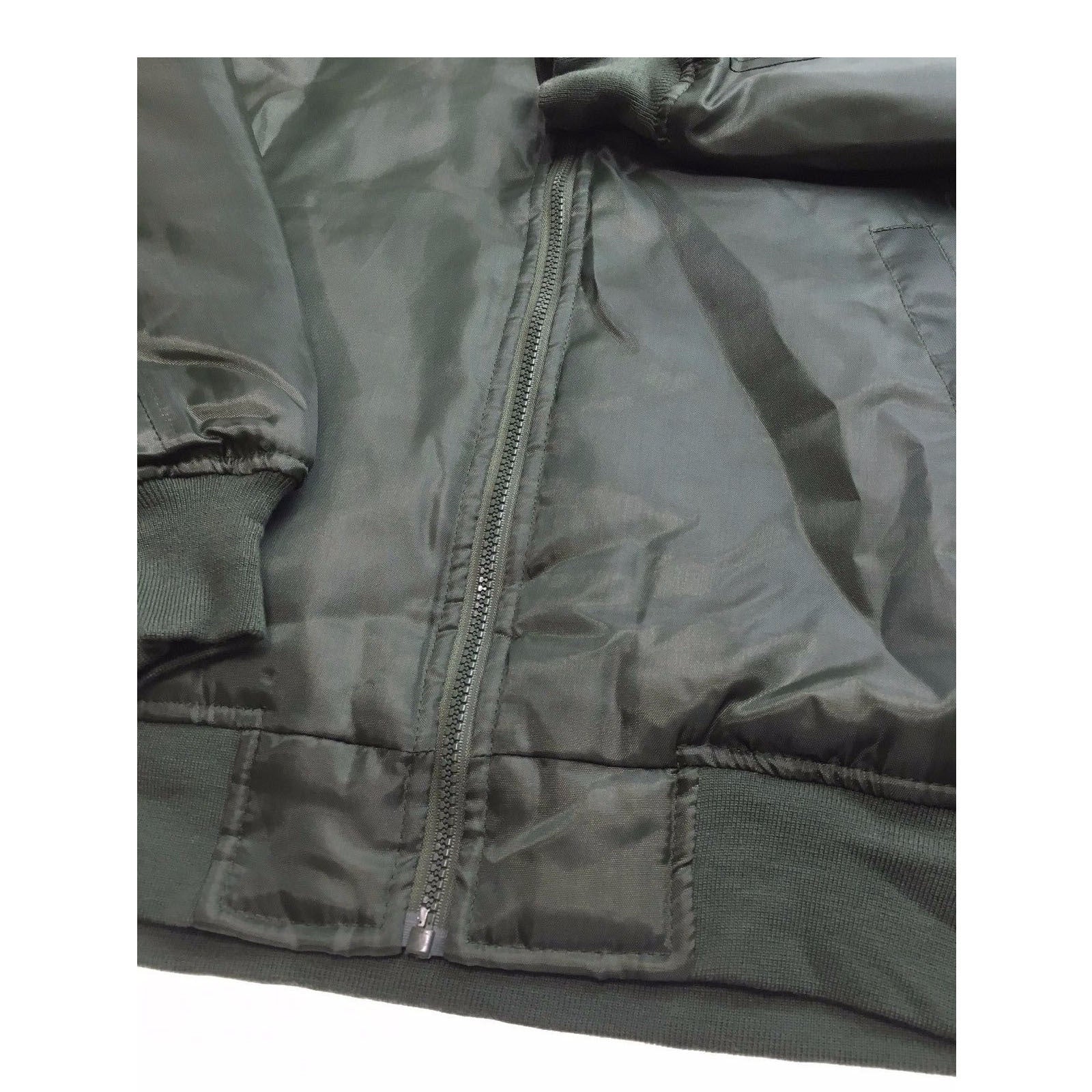 Plus Size Quilted Jacket Zip Up Classic Padded Flight Flying Winter Big & Tall - Bottle Green - Bottle Green - 6XL 9