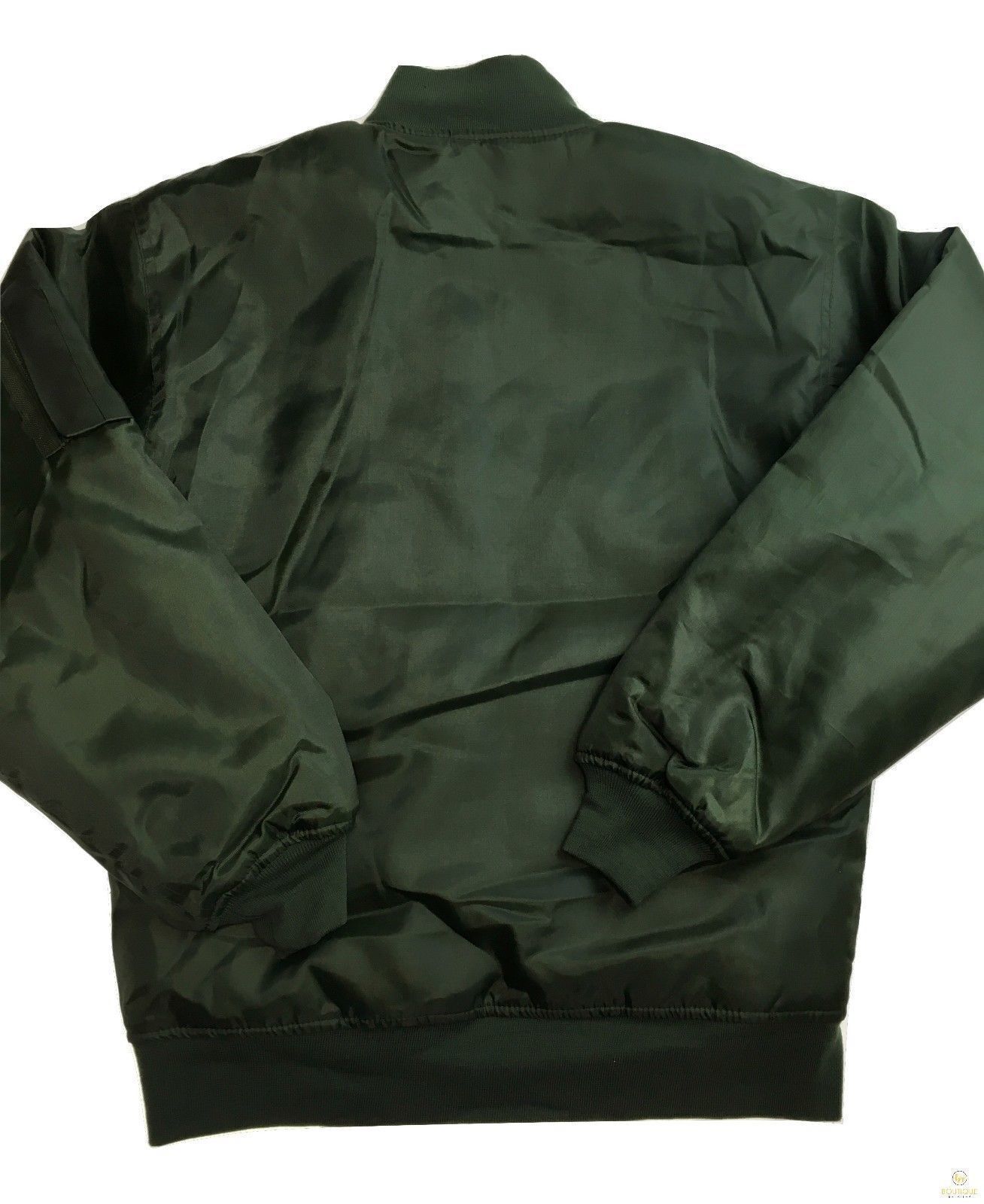 Plus Size Quilted Jacket Zip Up Classic Padded Flight Flying Winter Big & Tall - Bottle Green - Bottle Green - 7XL 3