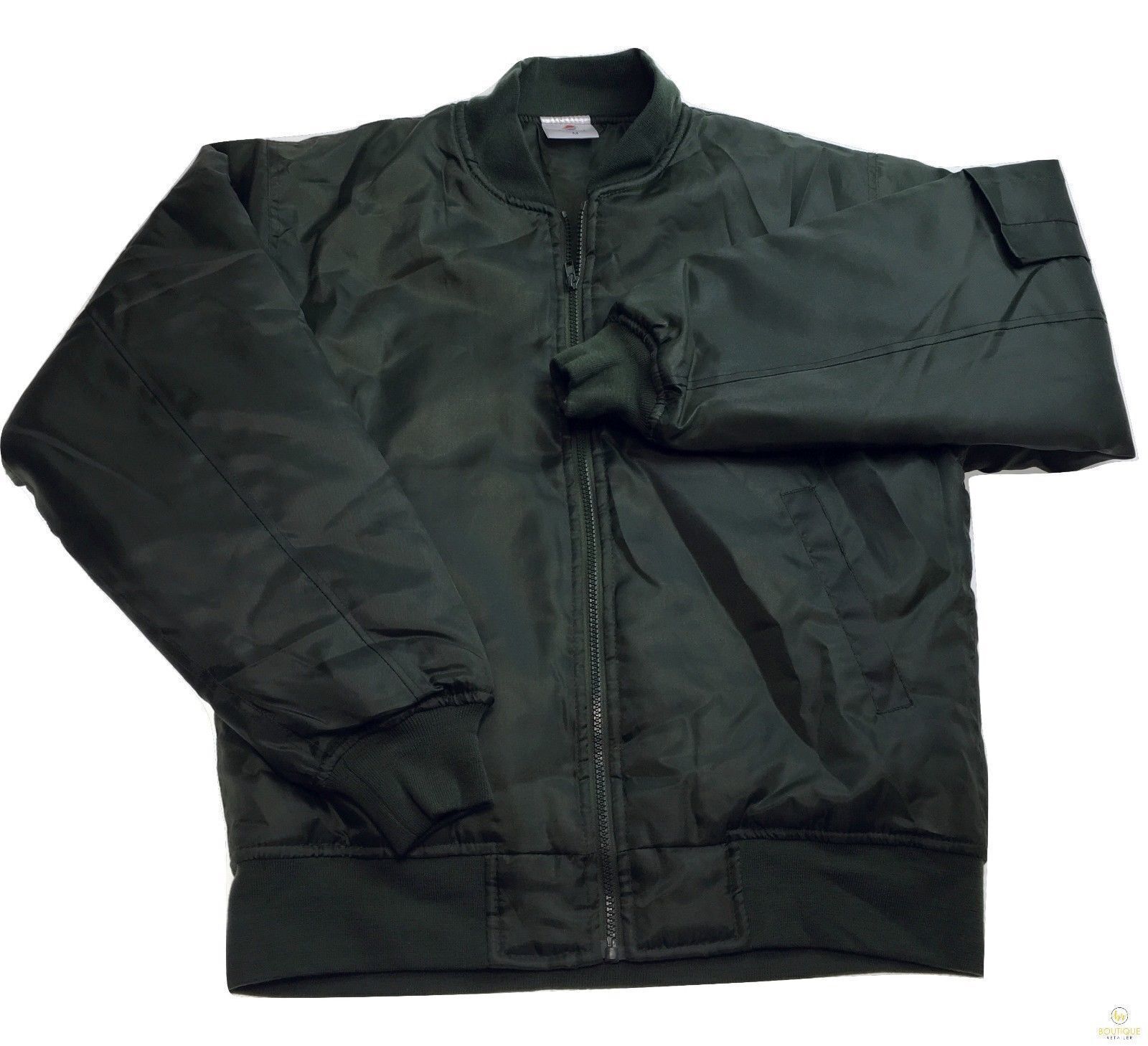 Plus Size Quilted Jacket Zip Up Classic Padded Flight Flying Winter Big & Tall - Bottle Green - Bottle Green - 7XL 10