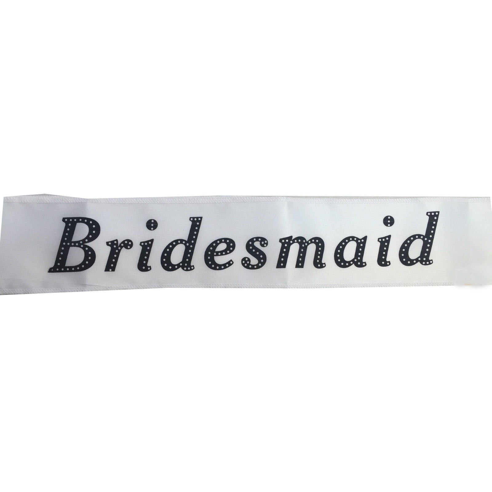 HEN'S NIGHT SASH Party Girls Wedding Bridesmaid Bridal Bride To Be Satin Sashes - Bridesmaid (White) 3