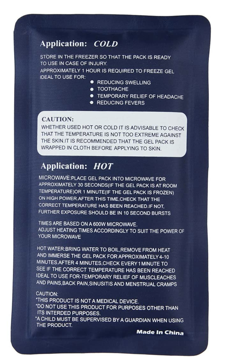 2x HOT COLD PACK First Aid Reusable Ice Heat Gel Packs Microwaveable Relief 3