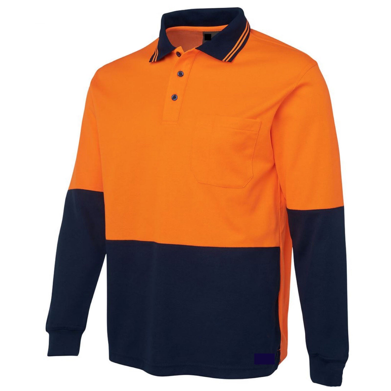 HI VIS LONG SLEEVE POLO SHIRT Top Safety Workwear Fluro Breathable Dry WB - Yellow - XXL 5