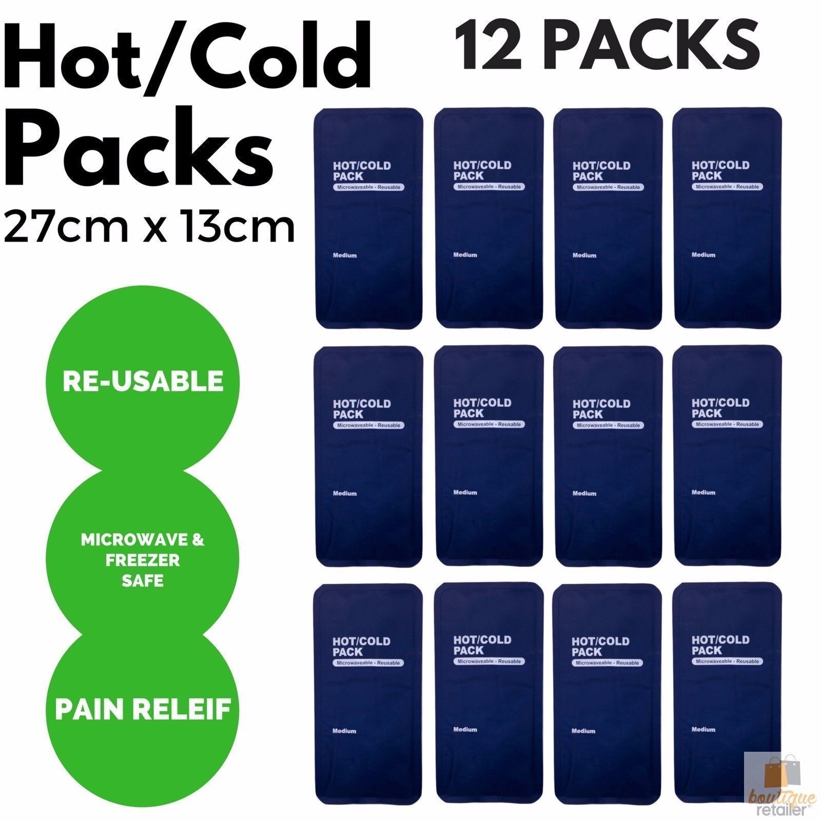 12x HOT COLD PACK First Aid Reusable Ice Heat Gel Packs Microwave Relief BULK 6