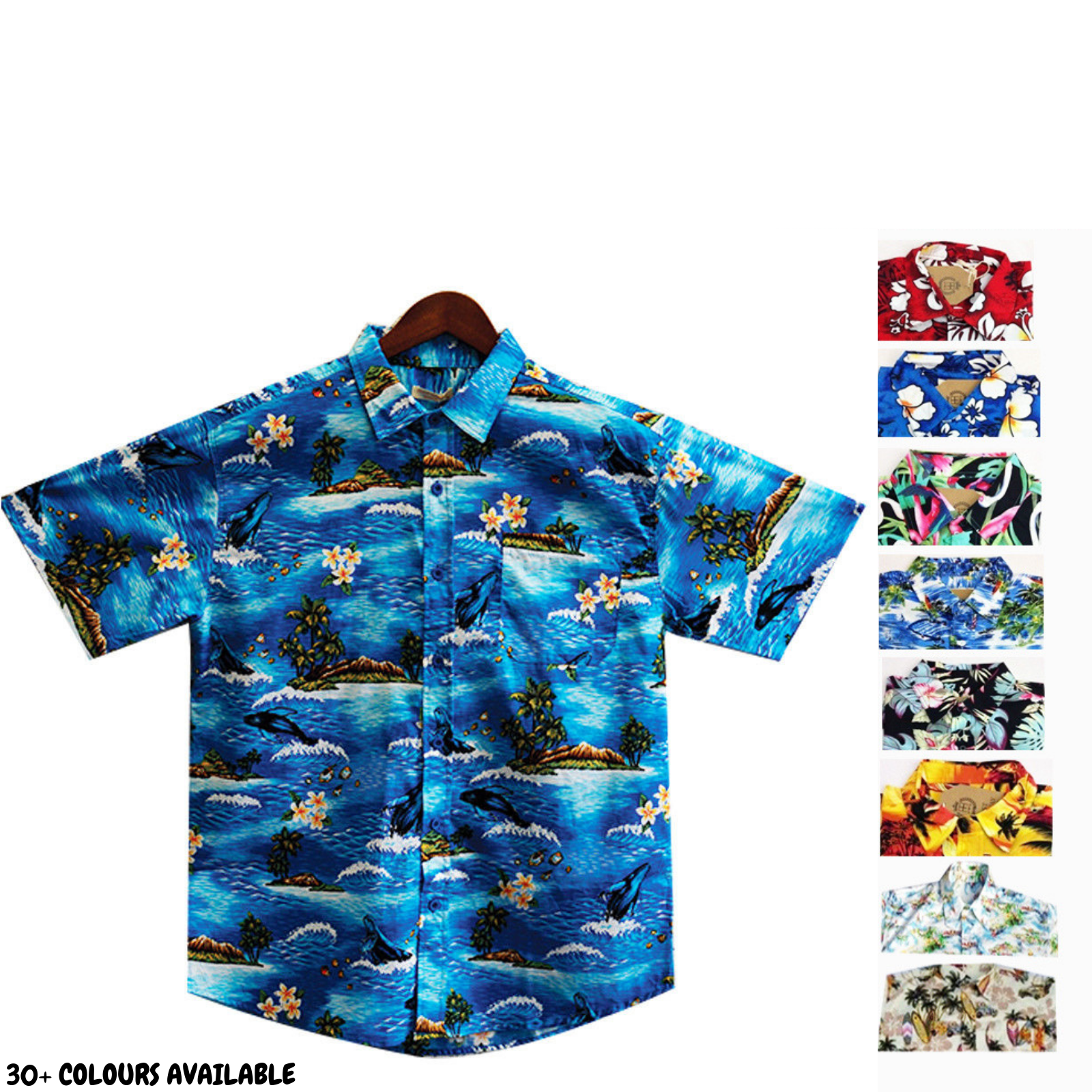 Mens Oahu Hawaiian Party Shirt Button Hippie Tops Short Sleeve Beach Holiday - Vintage Car (1425) - S 3