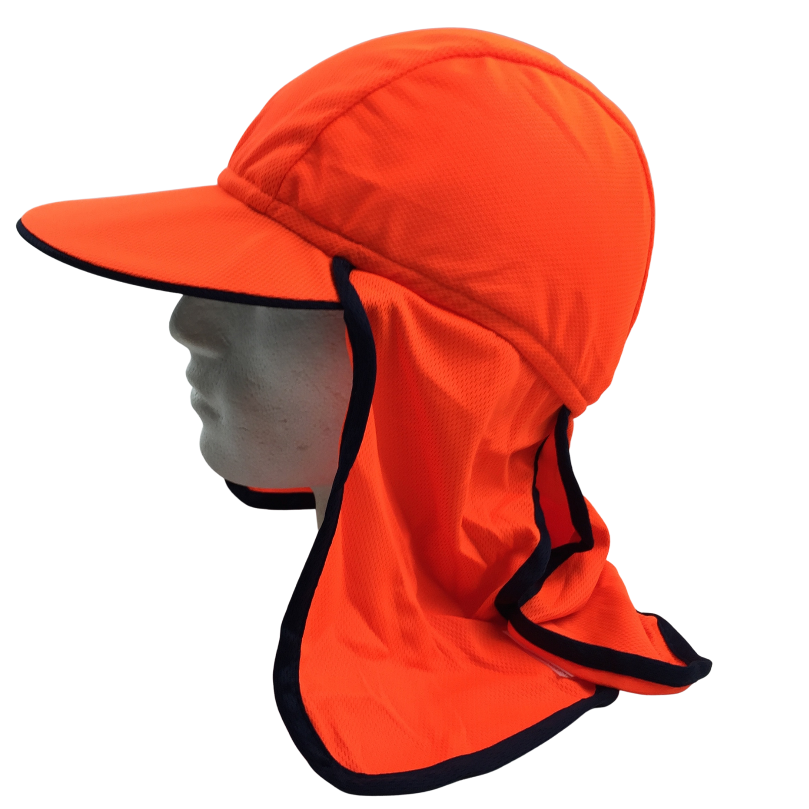 Hi Vis Legionnaire Hat Cap Sun Protection Workwear Legionnaires Fluro One Size - Fluro Orange 3