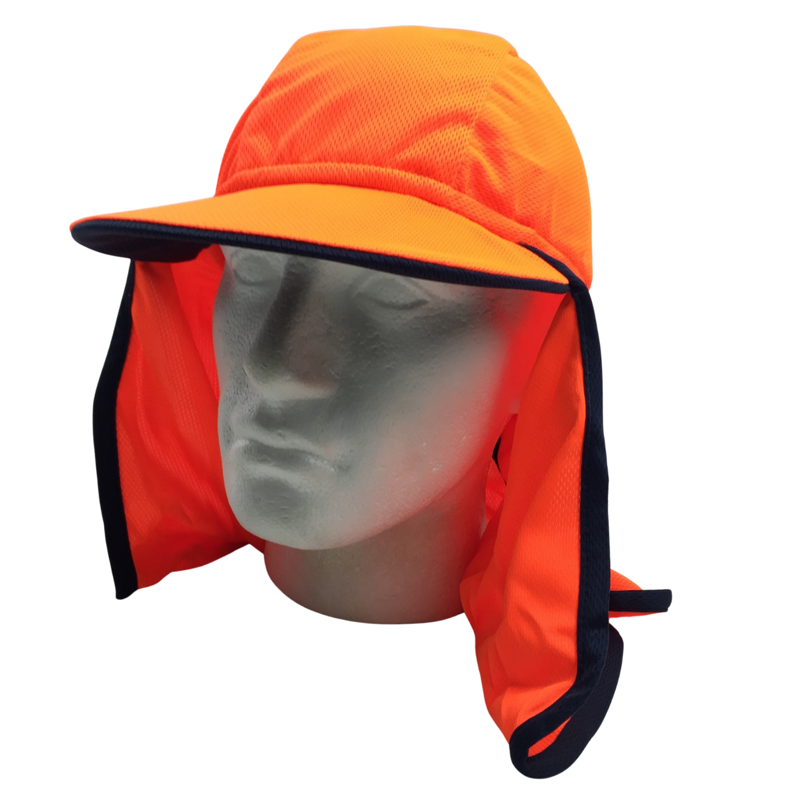 Hi Vis Legionnaire Hat Cap Sun Protection Workwear Legionnaires Fluro One Size - Fluro Orange 5