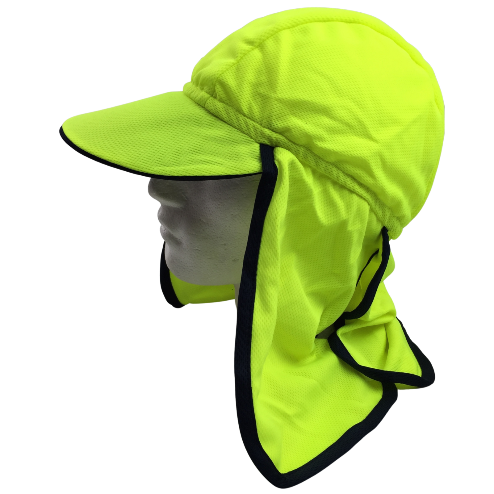 Hi Vis Legionnaire Hat Cap Sun Protection Workwear Legionnaires Fluro One Size - Fluro Yellow 3