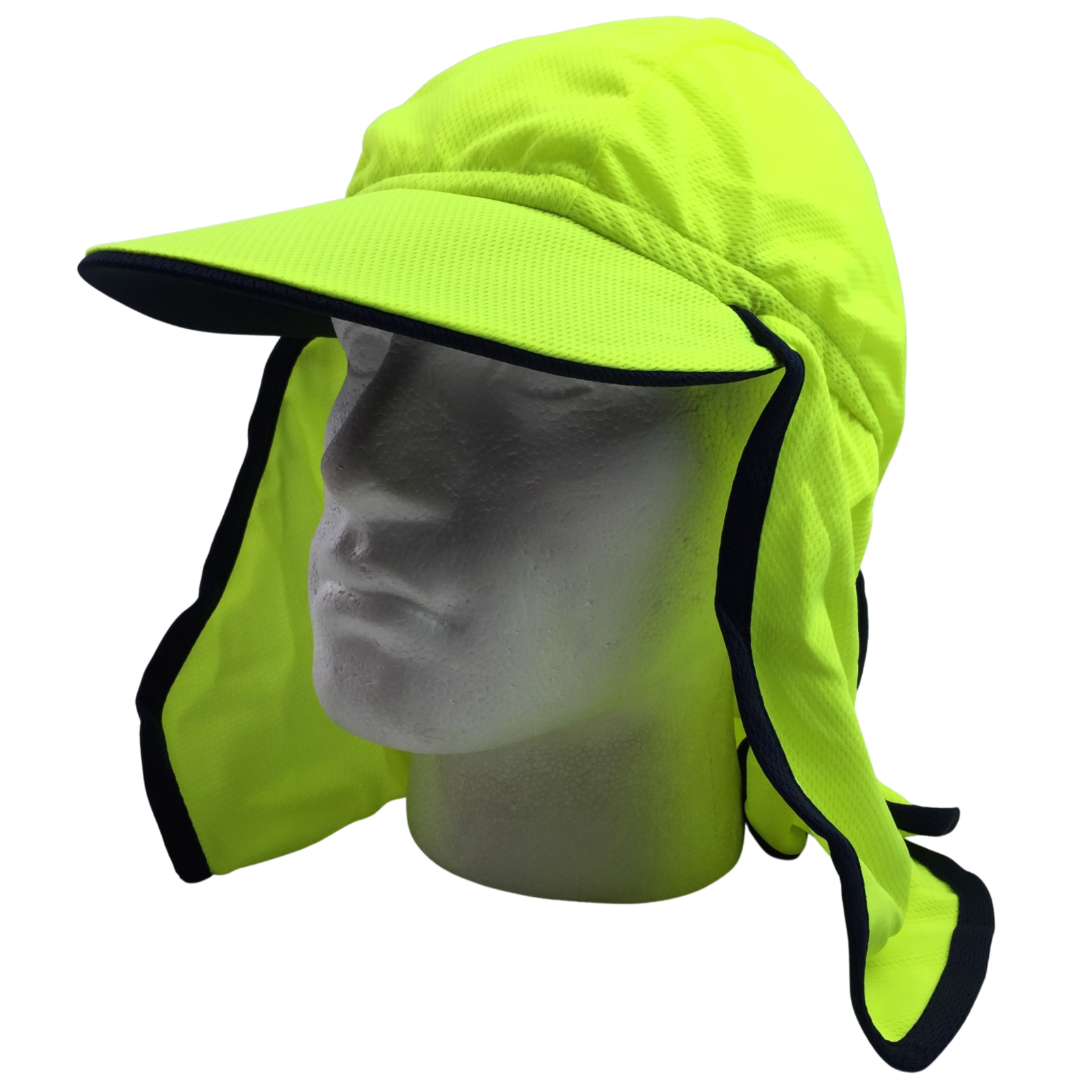 Hi Vis Legionnaire Hat Cap Sun Protection Workwear Legionnaires Fluro One Size - Fluro Yellow 4