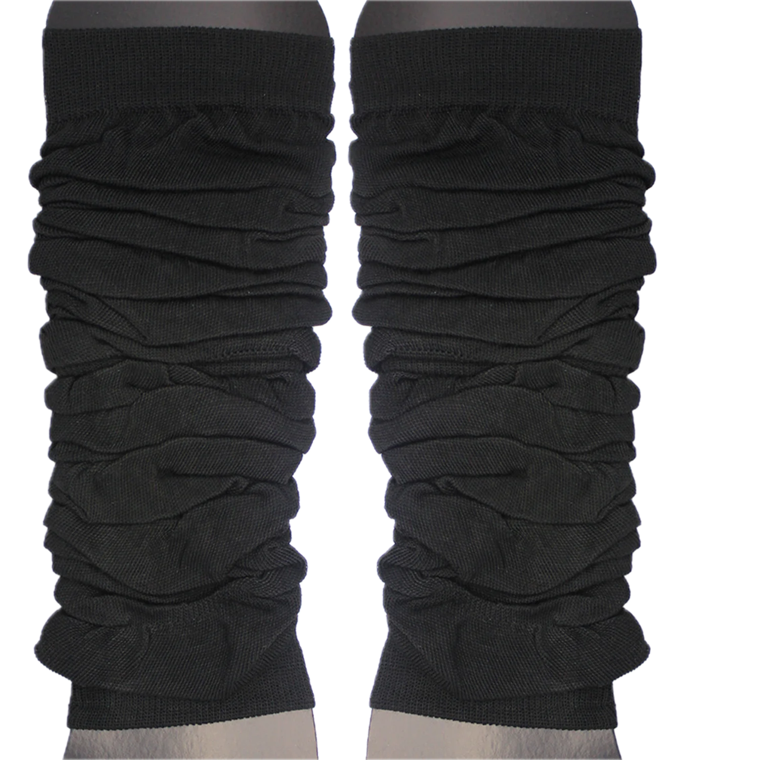 LEG WARMERS Knitted Womens Neon Party Knit Ankle Fluro Dance Costume 80s Pair - Black 3