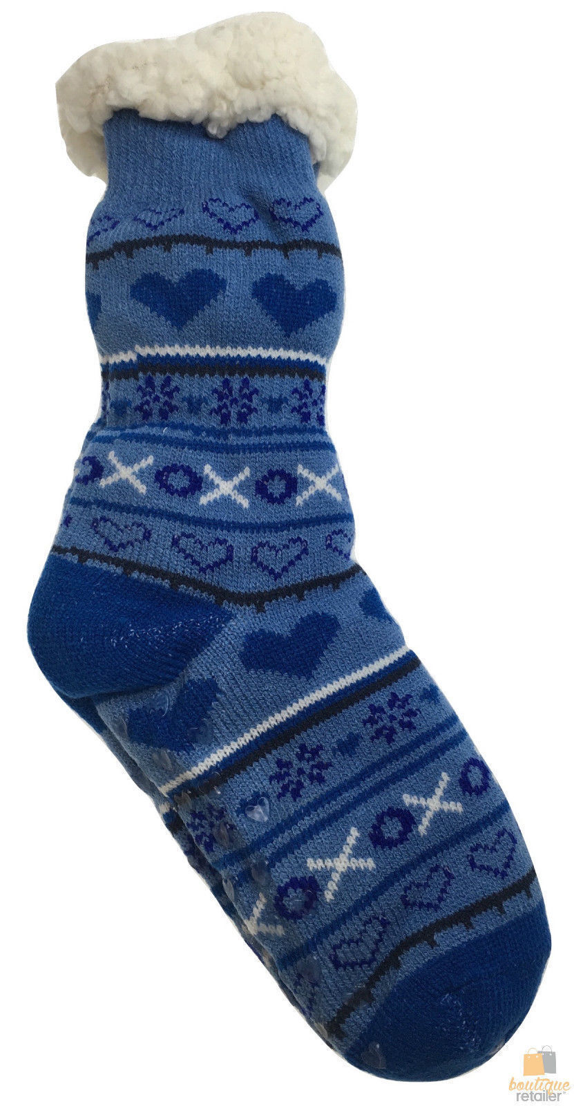 1 Pair Ladies Thick Fur Bed Socks Womens Soft Work Fluffy Slipper Non Slip - One Size 8